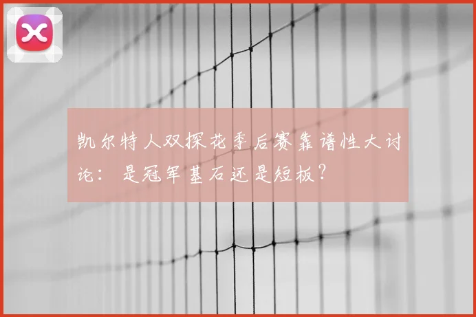 凯尔特人双探花季后赛靠谱性大讨论：是冠军基石还是短板？